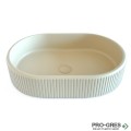 Мивка за баня Vigo Oval Stripes 296х416х130 мм Solid Stone в цвят по RAL