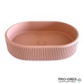 Мивка за баня Vigo Oval Stripes 296х416х130 мм Solid Stone в цвят по RAL