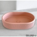 Мивка за баня Vigo Oval Stripes 296х416х130 мм Solid Stone в цвят по RAL