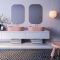 Мивка за баня Vigo Oval Stripes 296х416х130 мм Solid Stone в цвят по RAL