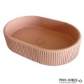 Мивка за баня Vigo Oval Stripes 296х416х130 мм Solid Stone в цвят по RAL