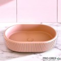 Мивка за баня Vigo Oval Stripes 296х416х130 мм Solid Stone в цвят по RAL