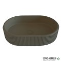 Мивка за баня Vigo Oval Stripes 296х416х130 мм Solid Stone в цвят по RAL