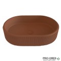 Мивка за баня Vigo Oval Stripes 296х416х130 мм Solid Stone в цвят по RAL
