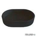 Мивка за баня Vigo Oval Stripes 296х416х130 мм Solid Stone в цвят по RAL