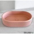 Мивка за баня Vigo Oval Stripes 296х416х130 мм Solid Stone в цвят по RAL
