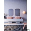 Мивка за баня Vigo Oval Stripes 296х416х130 мм Solid Stone в цвят по RAL
