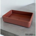 Мивка за баня Vigo Rectangular Stripes 27х61х13 см Solid Stone в цвят по RAL