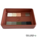 Мивка за баня Vigo Rectangular Stripes 27х61х13 см Solid Stone в цвят по RAL