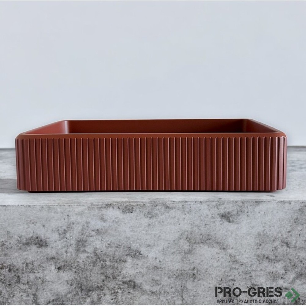 Мивка за баня Vigo Rectangular Stripes 27х61х13 см Solid Stone в цвят по RAL