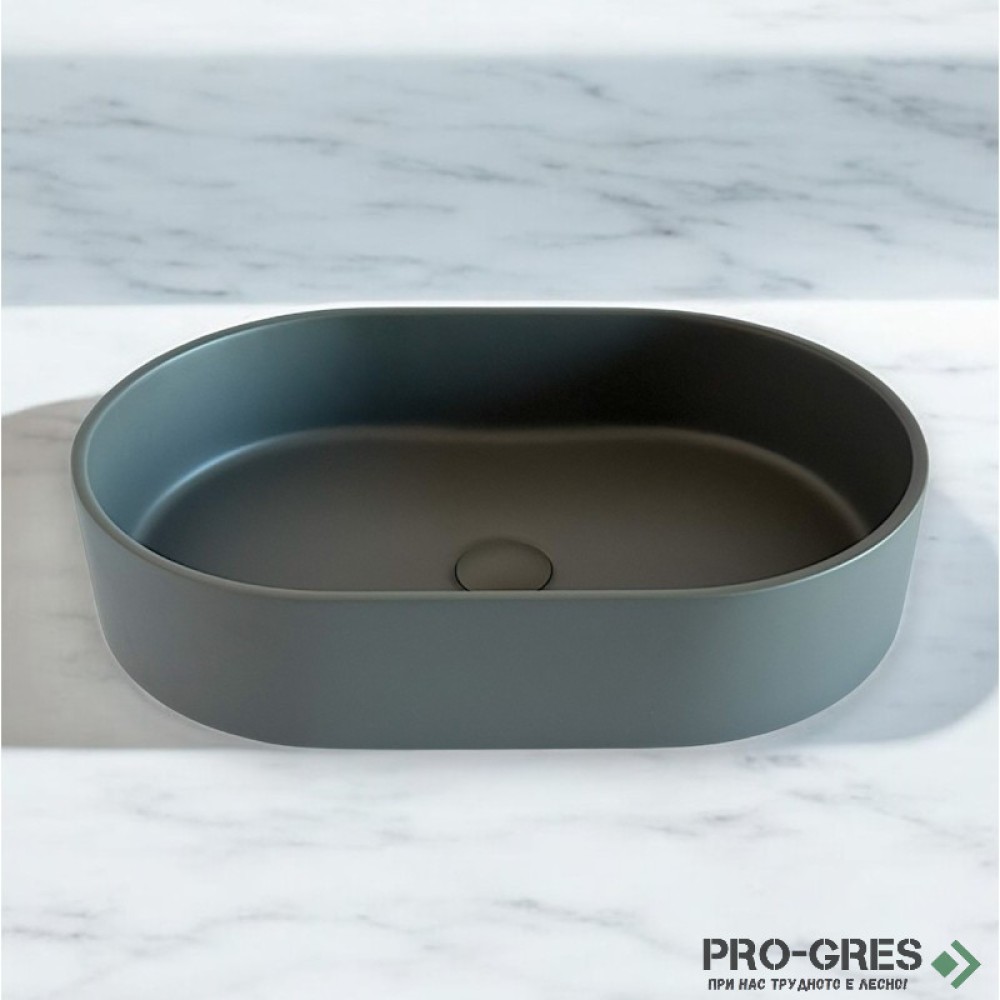 Мивка за баня Case Oval 62х26см Solid Stone в цвят по RAL
