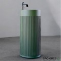 Свободностояща мивка за баня  Vigo Round Stripes 40D ф40x90 см  Solid Stone в цвят по RAL