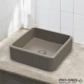 Мивка за баня Vigo Square Stripes 390х390х130 мм Solid Stone в цвят по RAL