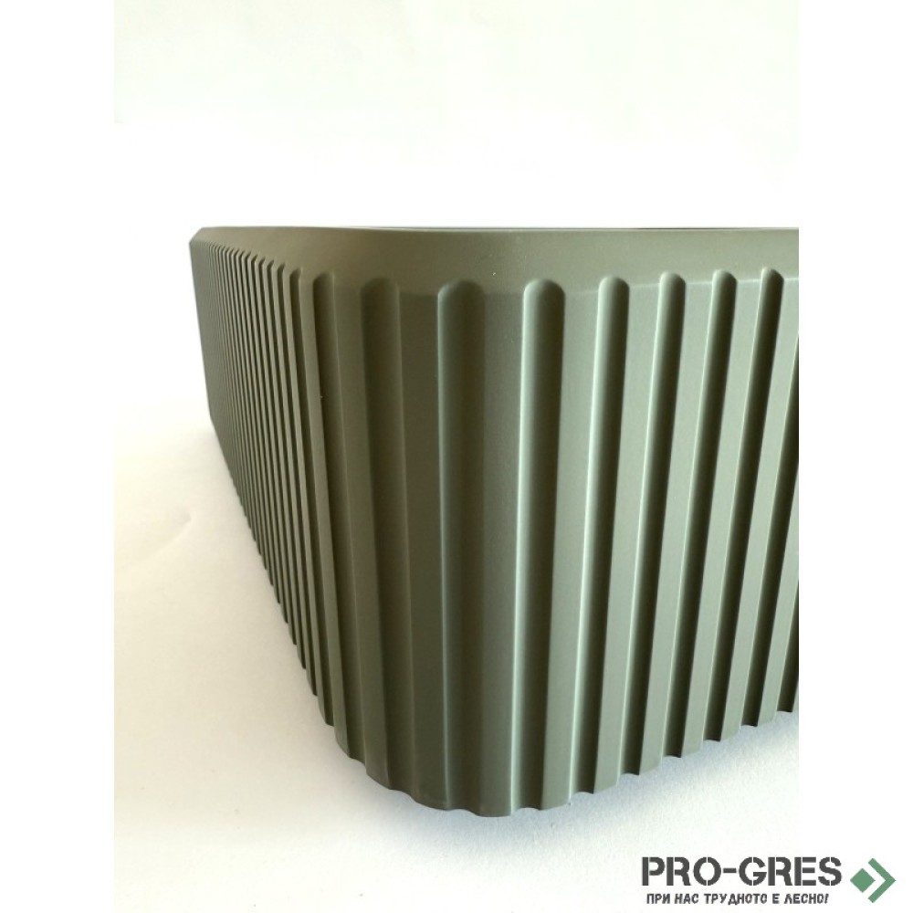 Мивка за баня Vigo Square Stripes 390х390х130 мм Solid Stone в цвят по RAL