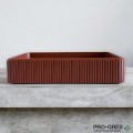 Мивка за баня Vigo Rectangular Stripes 390х570х130 мм Solid Stone в цвят по RAL