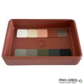 Мивка за баня Vigo Rectangular Stripes 390х570х130 мм Solid Stone в цвят по RAL