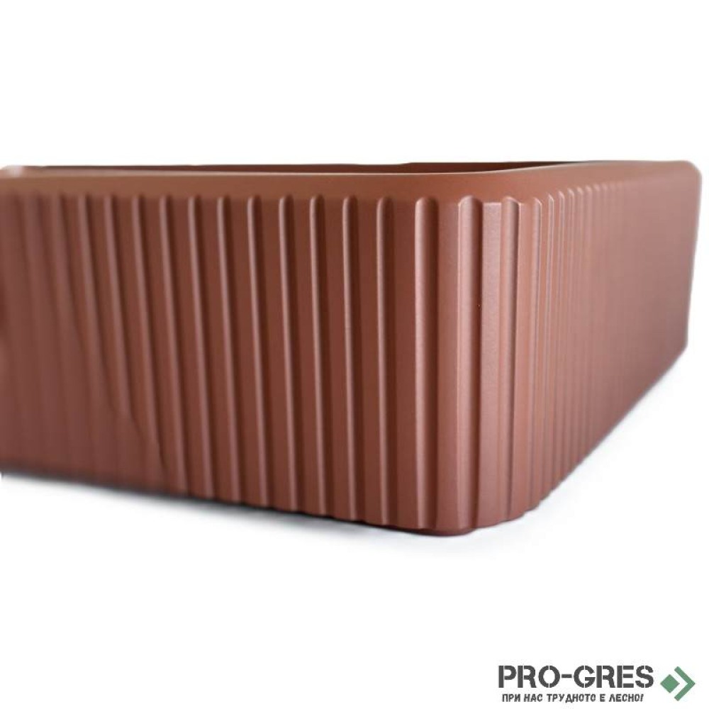Мивка за баня Vigo Rectangular Stripes 390х570х130 мм Solid Stone в цвят по RAL