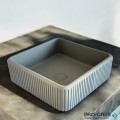 Мивка за баня Vigo Square Stripes 390х390х130 мм Solid Stone в цвят по RAL