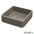 Мивка за баня Vigo Square Stripes 390х390х130 мм Solid Stone в цвят по RAL