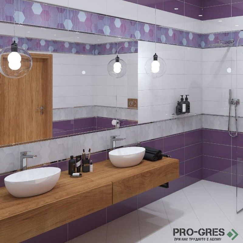 Плочки за баня Superceramica Coltrane Lila 20×50 см Плочки за баня Superceramica Coltrane Lila 20×50 см