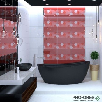 Плочки за баня Superceramica Coltrane Rojo and Negro 20×50 см