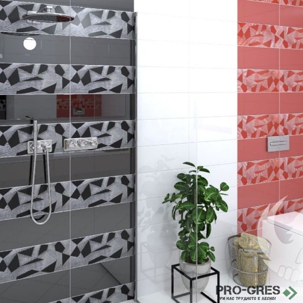 Плочки за баня Superceramica Coltrane Rojo and Negro 20×50