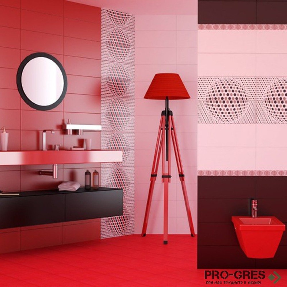 Плочки за баня Superceramica Happy Rojo and Negro 20×50 см Плочки за баня Superceramica Happy Rojo and Negro 20×50 см