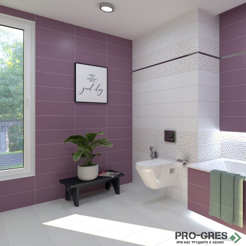 Плочки за баня Superceramica Smile Lila 20×50 см Плочки за баня Superceramica Smile Lila 20×50 см