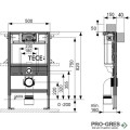 Структура ниска  82 см за WC с бял бутон TECE Base 9400411
