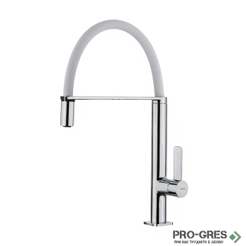 Кухненски смесител, подвижен душ, хром-бял, Teka, FO 937 БЯЛ, 62937020FW