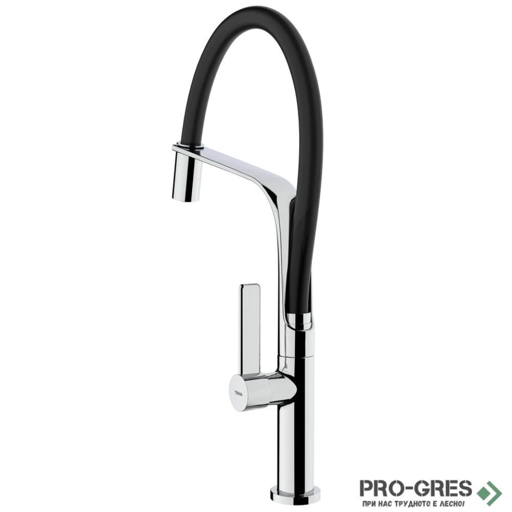 Кухненски смесител, подвижен душ, хром-черен, TEKA, FO 997 ЧЕРЕН, 62997020FN