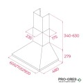 Абсорбатор за стенен монтаж 60х48х74,9-104,9см, 525м³/ч, Клас C, инокс, Teka Easy DBP 60 PRO