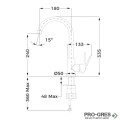 Смесител за кухня с висок чучур, черен, Teka Easy IN 915, Б.7016.ЧЕ