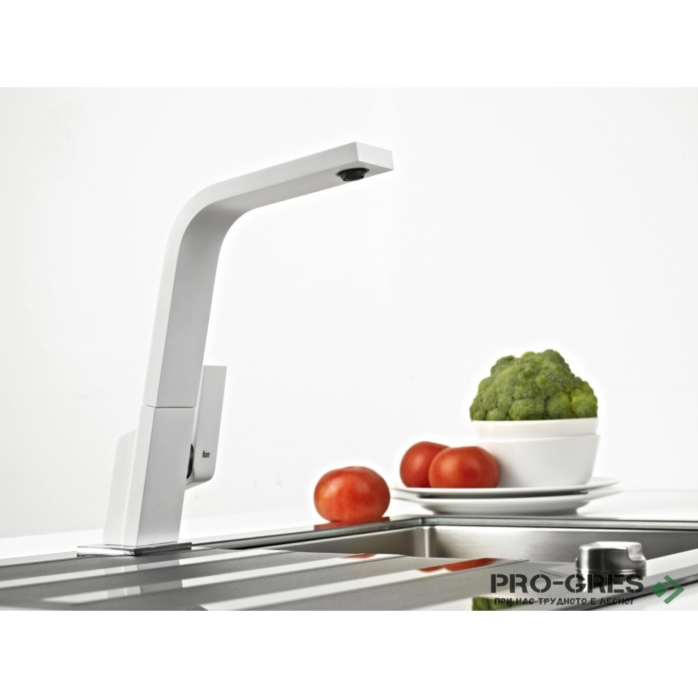 Кухненски смесител, плосък въртящ се чучур, бял, Teka, ICON , 33915020W