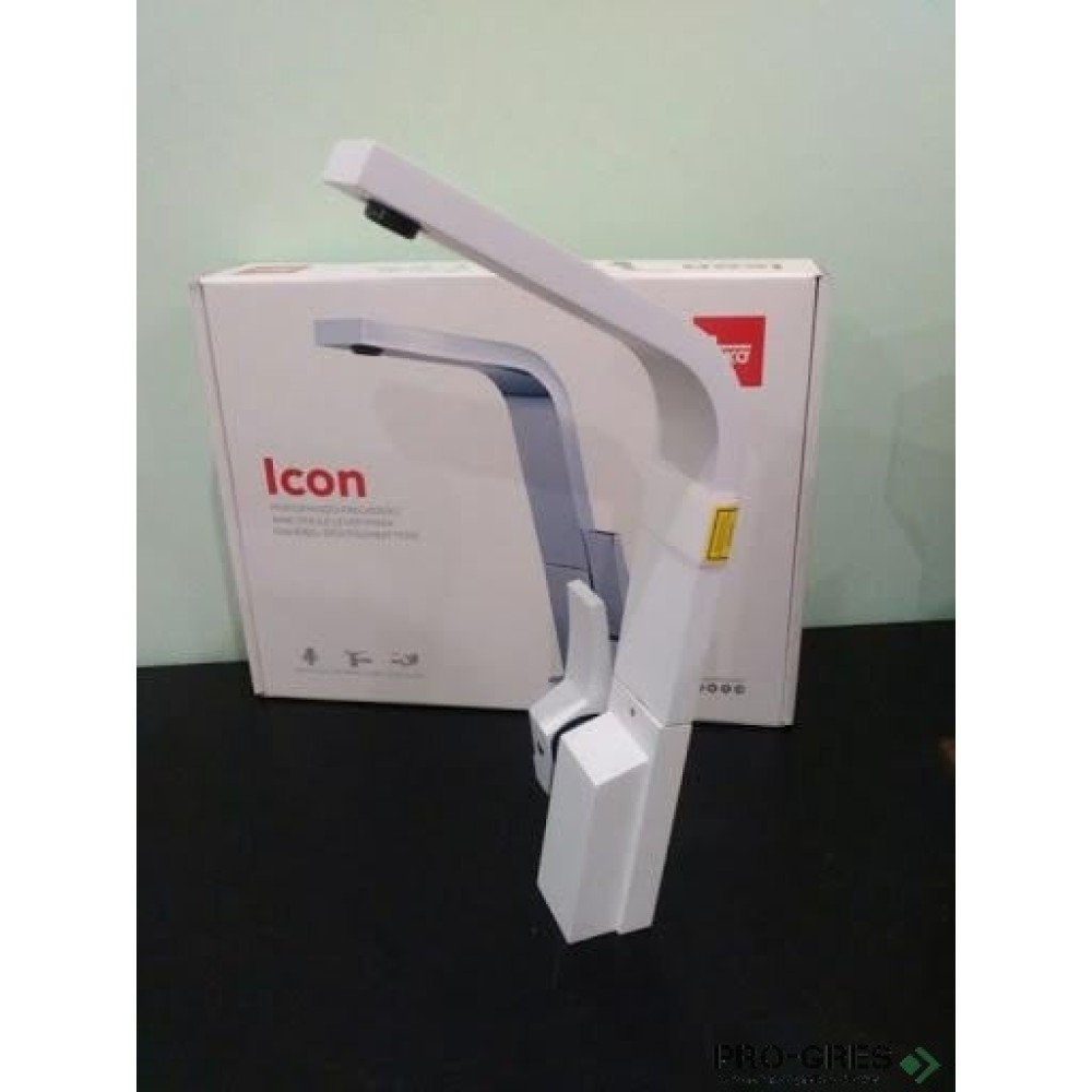 Кухненски смесител, плосък въртящ се чучур, бял, Teka, ICON , 33915020W