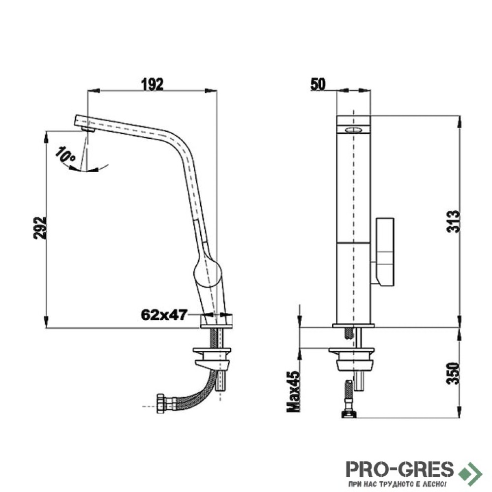 Кухненски смесител, плосък въртящ се чучур, хром, Teka, ICON ICC 915 ХРОМ, 116030004