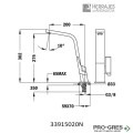 Кухненски смесител, плосък въртящ се чучур, титан, Teka, ICON ICC 915, 116030005