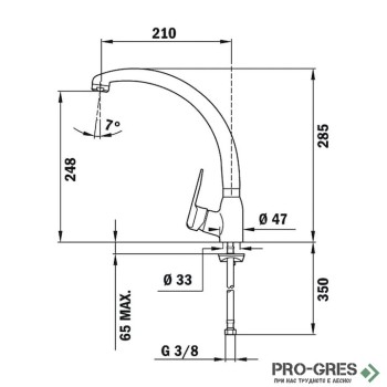 Кухненски смесител, въртящ се чучур, хром, Teka, INCA 914, 5391412 Кухненски смесител, въртящ се чучур, хром, Teka, INCA 914, 5391412