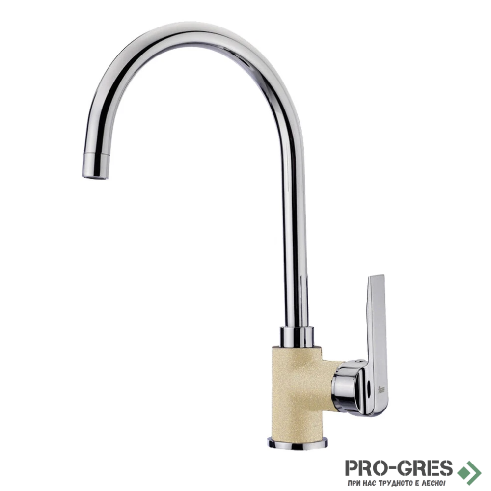 Кухненски смесител, въртящ се чучур, хром-сл. кост, Teka, INCA 995,  53995120T