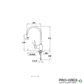 Кухненски смесител, въртящ се чучур, хром-сл. кост, Teka, INCA 995,  53995120T