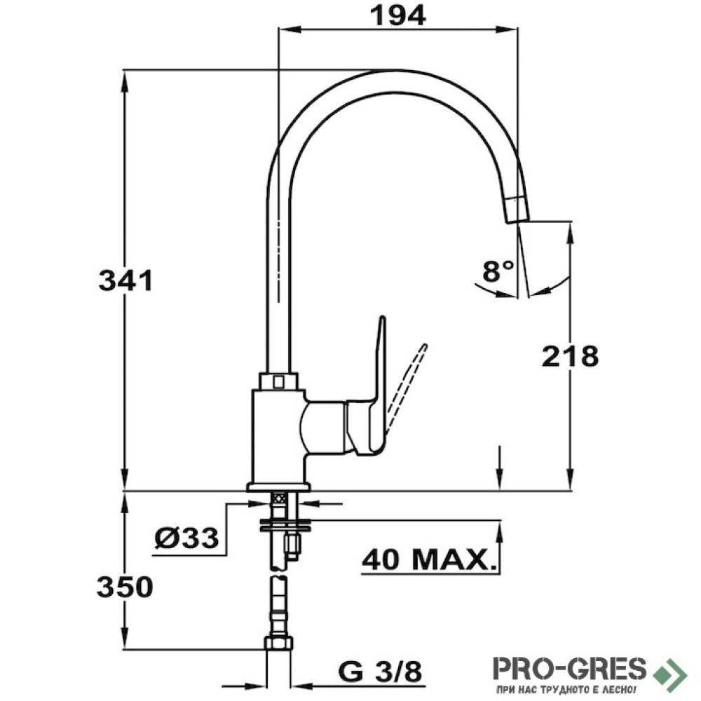 Кухненски смесител, въртящ се чучур, хром, Teka, INCA 995, 5399512