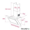 Абсорбатор за стенен монтаж 90х41,2х80-110 см, 698м³/ч, Клас А+, Teka Maestro DVT 98660