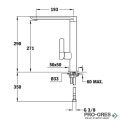 Смесител за кухня с висок чучур, хром, Teka Maestro FO 915, Б.596.ХР