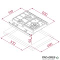 Стъклокерамичен газов плот за вграждане 60х51х9,8 см,Teka, Maestro GZC 63310