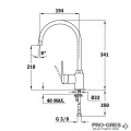Кухненски смесител, въртящ се чучур, хром, Teka, MF-2 ProJECT, 8191462