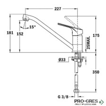 Кухненски смесител, въртящ се чучур, черен, Teka, MT Plus 913, 46913020CN Кухненски смесител, въртящ се чучур, черен, Teka, MT Plus 913, 46913020CN