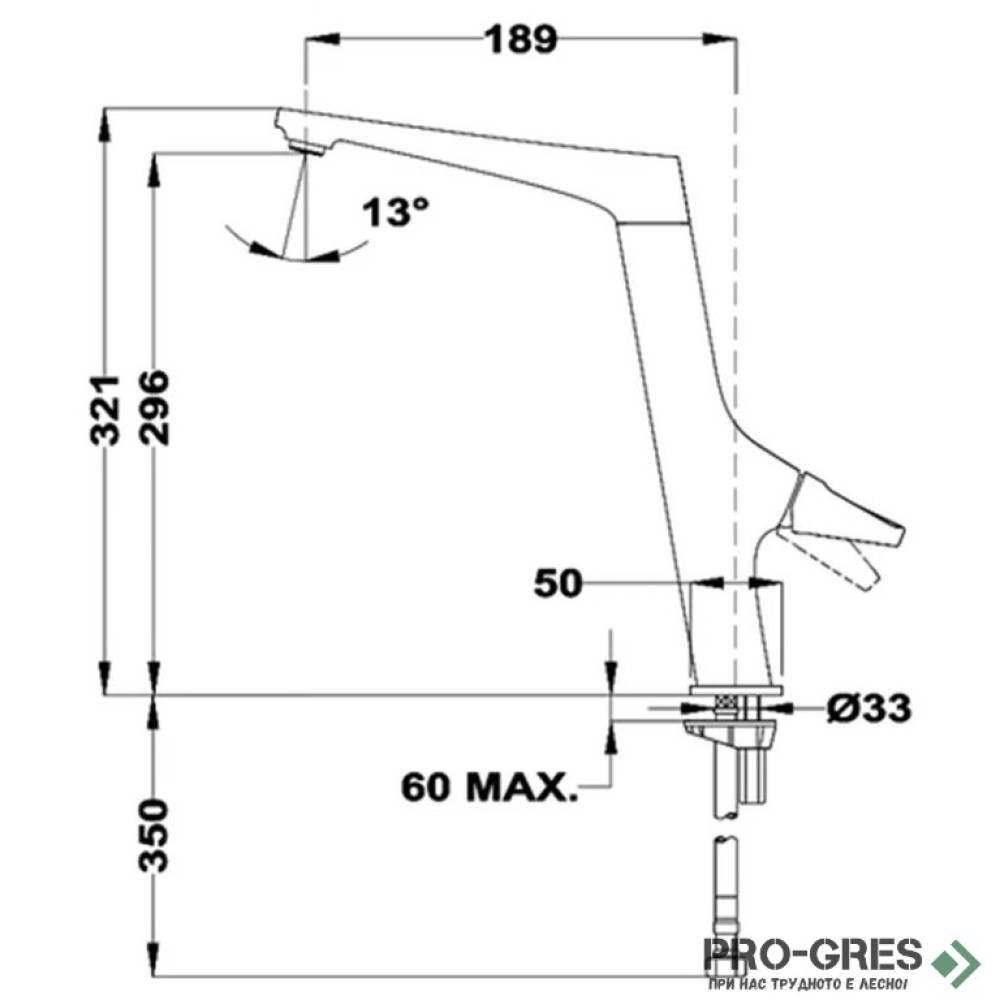 Кухненски смесител, въртящ се чучур, хром, Teka, SENSE SE 915, 116030030