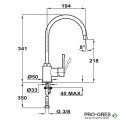 Кухненски смесител, въртящ се чучур, черен, Teka, SP 995, 55995020CN