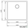 Подплотова гранитна мивка Teka Square 40.40 TG 115230028