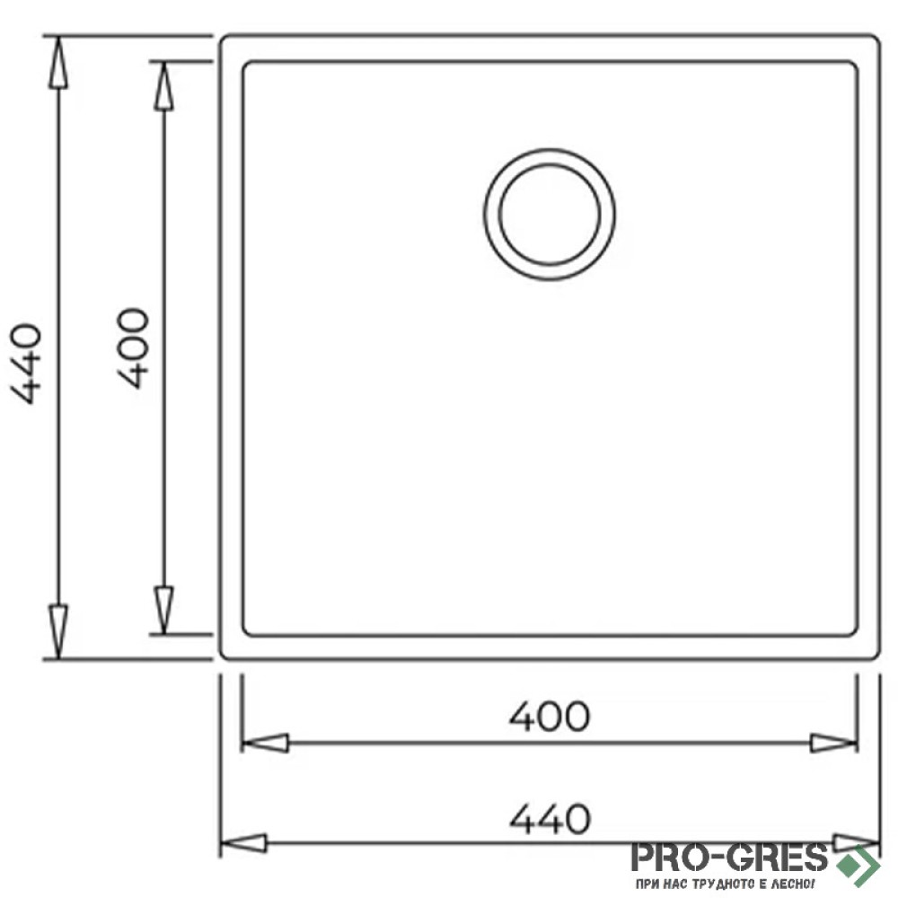 Подплотова гранитна мивка Teka Square 40.40 TG 115230026
